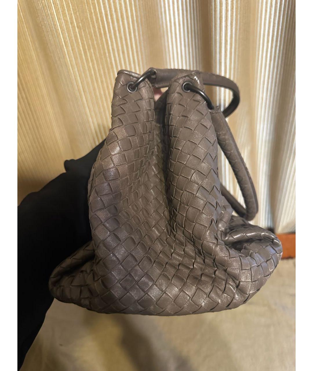BOTTEGA VENETA Коричневая кожаная сумка с короткими ручками, фото 7