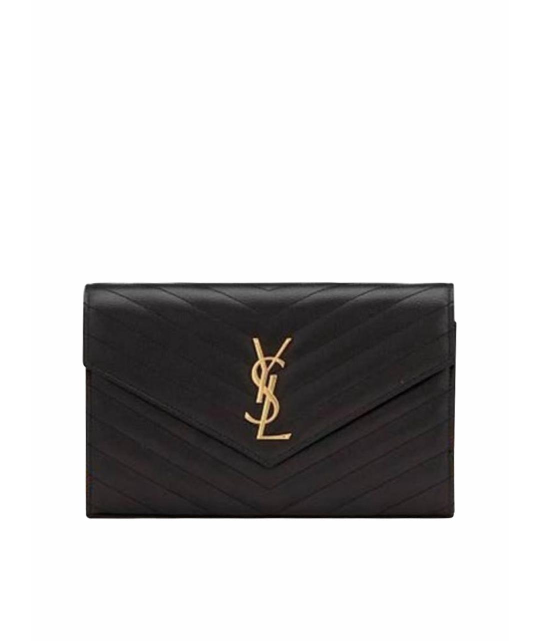 SAINT LAURENT Черная кожаная сумка на плечо, фото 1