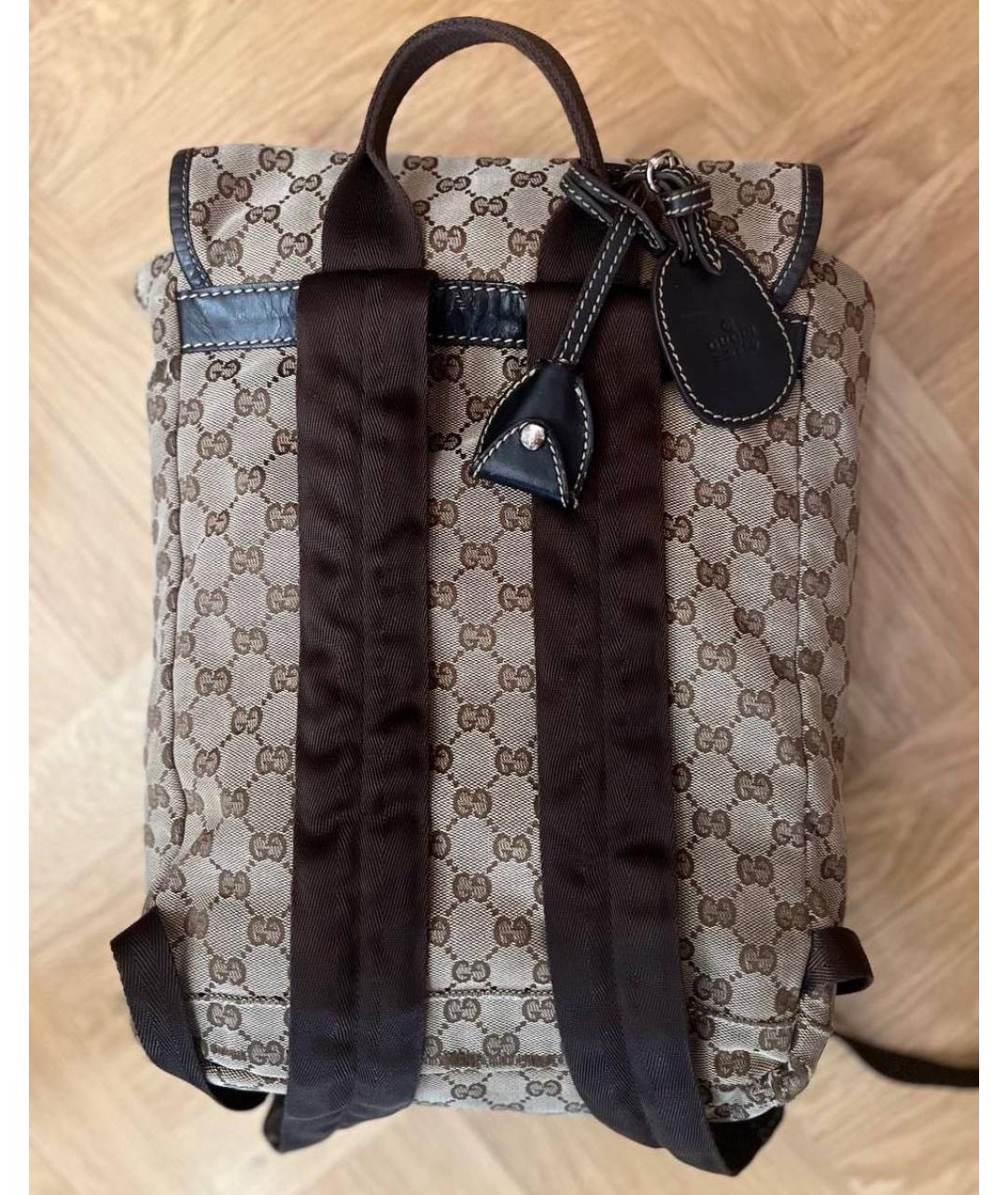 GUCCI Бежевый тканевый портфель, фото 2