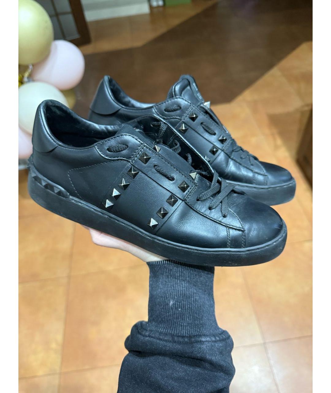 VALENTINO Черные кожаные кеды, фото 2