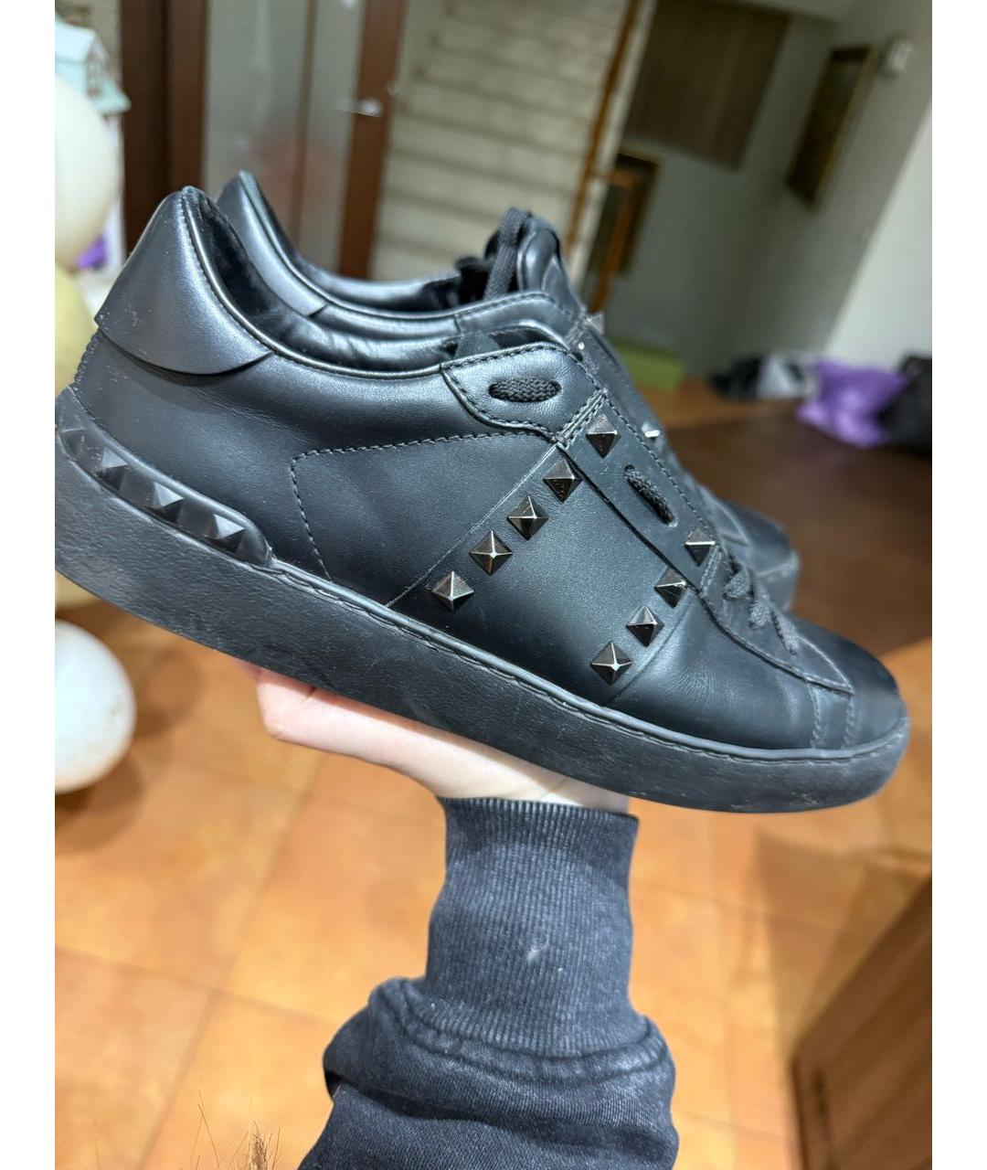 VALENTINO Черные кожаные кеды, фото 3