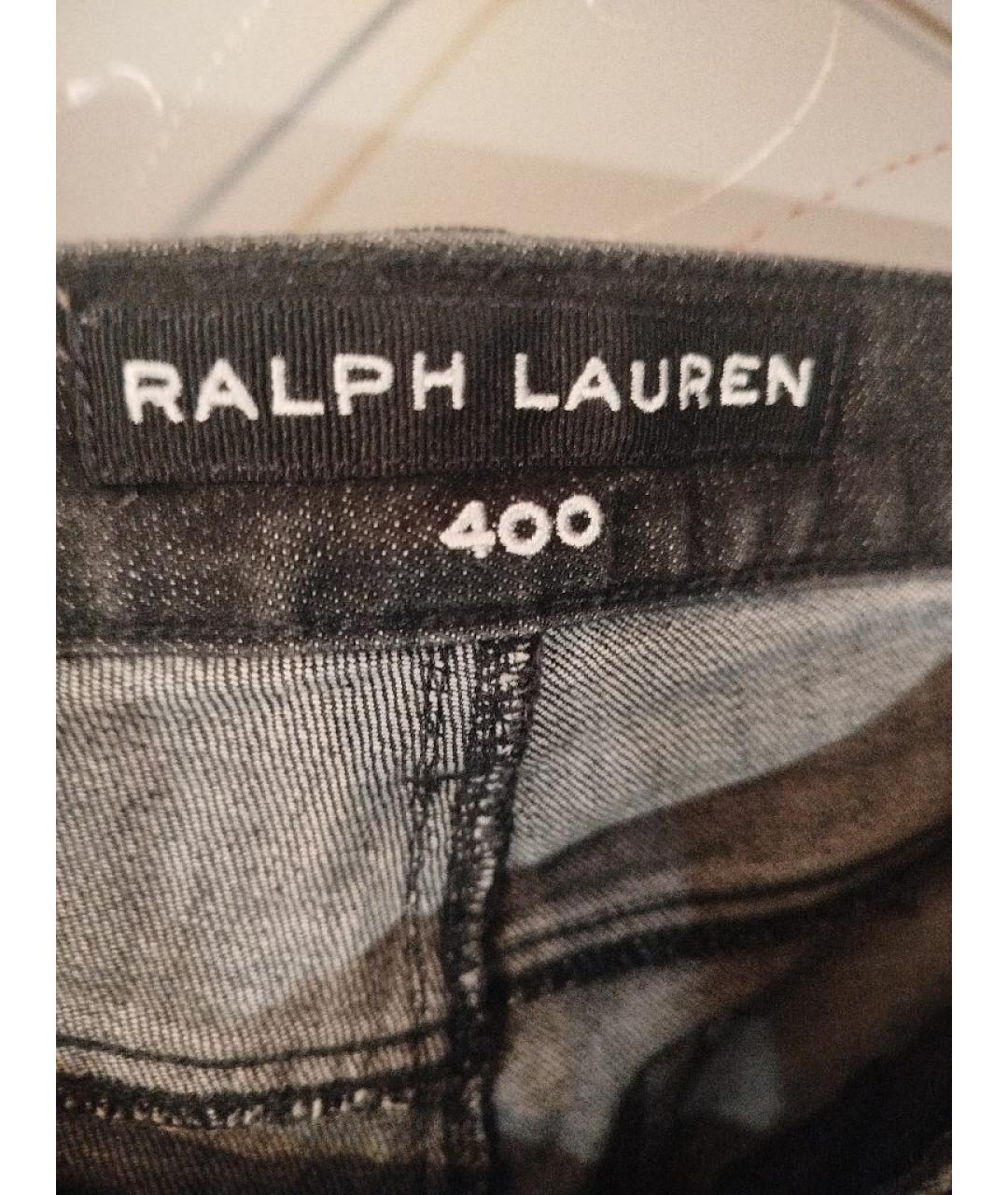 RALPH LAUREN Антрацитовые хлопковые джинсы слим, фото 3