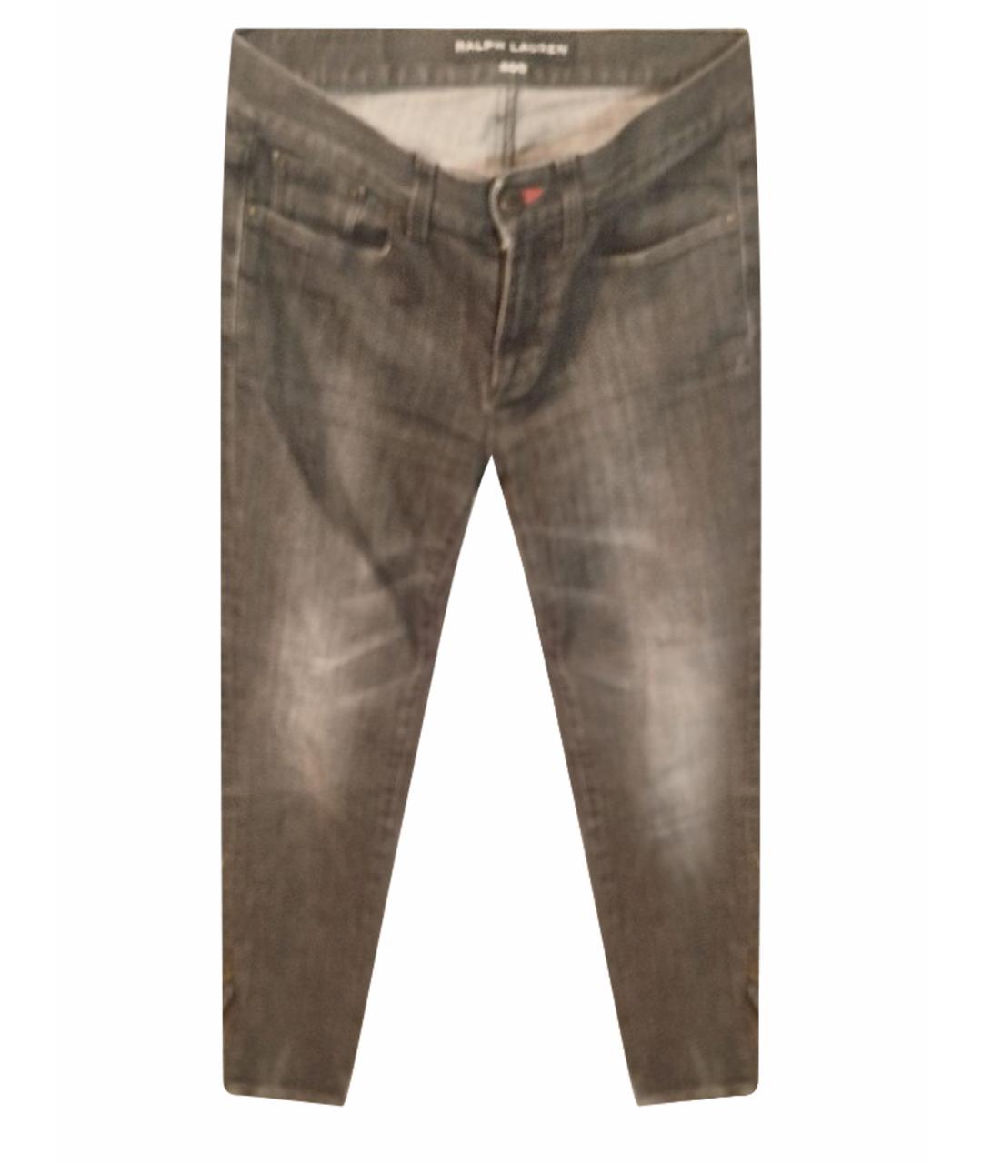RALPH LAUREN Антрацитовые хлопковые джинсы слим, фото 1