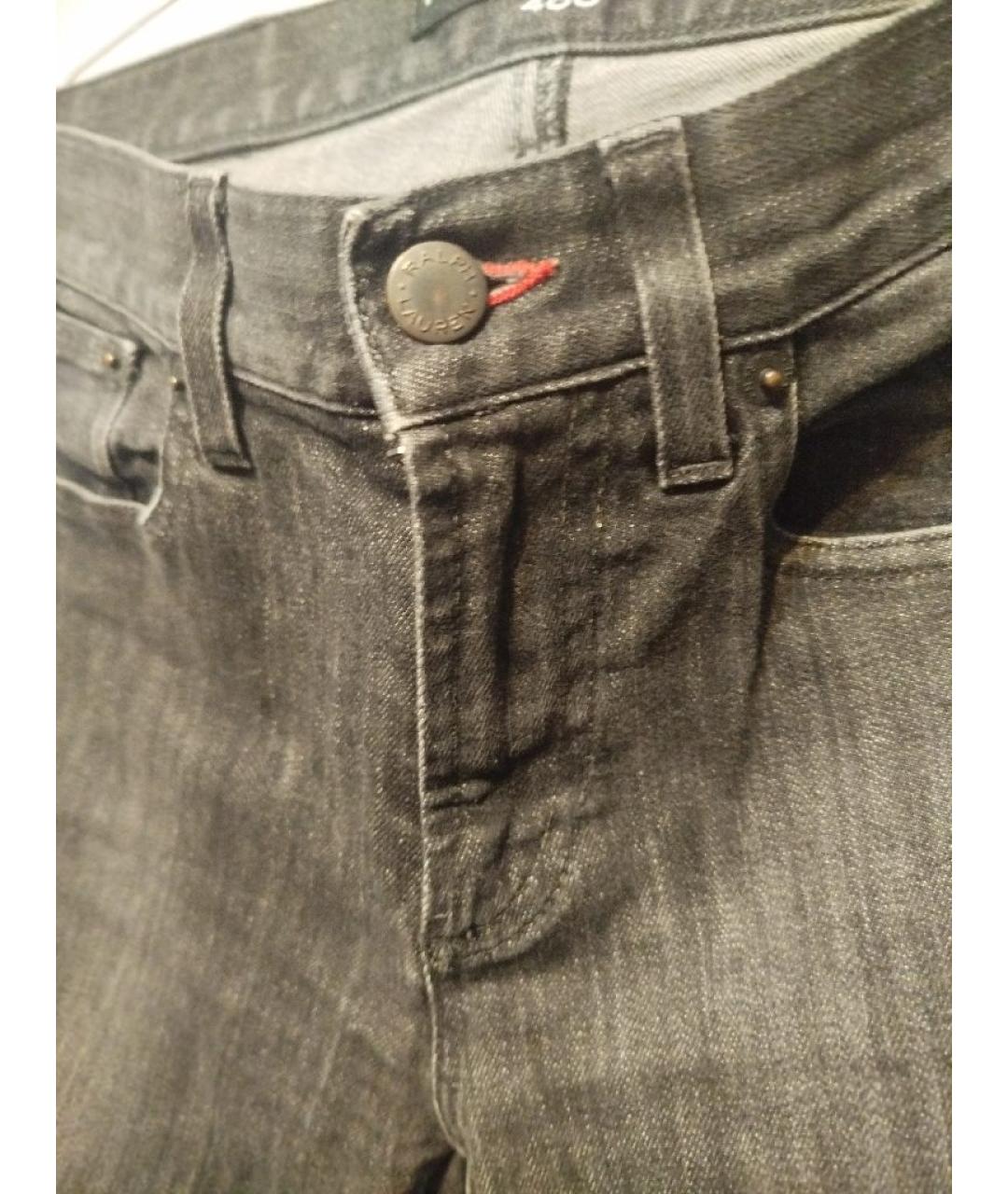 RALPH LAUREN Антрацитовые хлопковые джинсы слим, фото 5