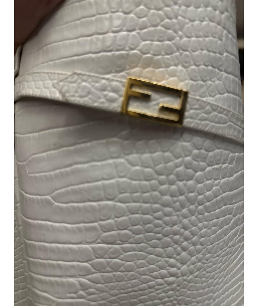 FENDI Белые кожаные сапоги, фото 5