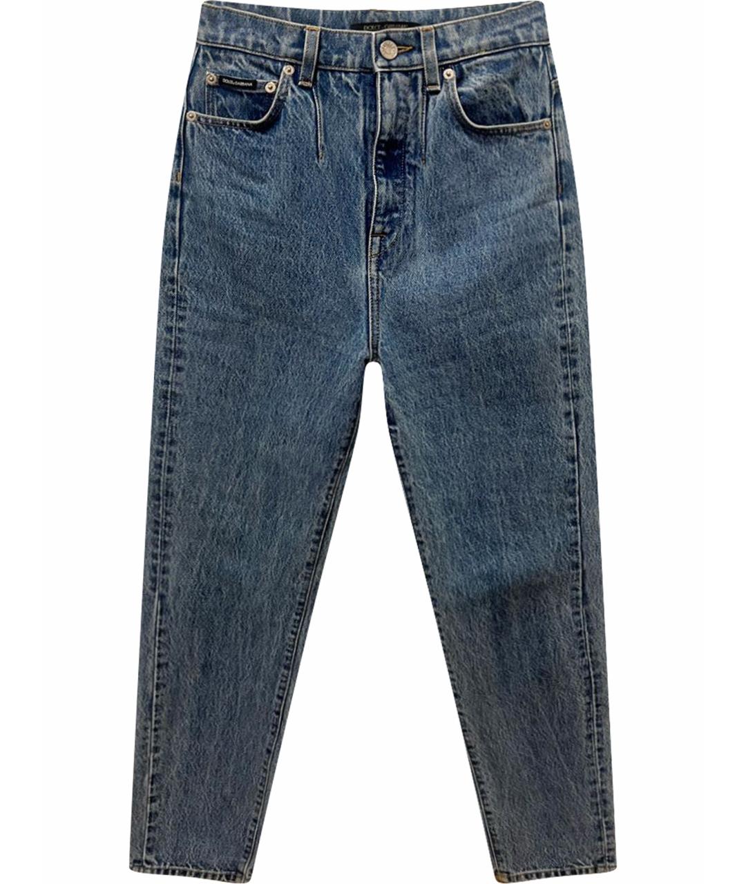 DOLCE&GABBANA Голубые хлопковые прямые джинсы, фото 1
