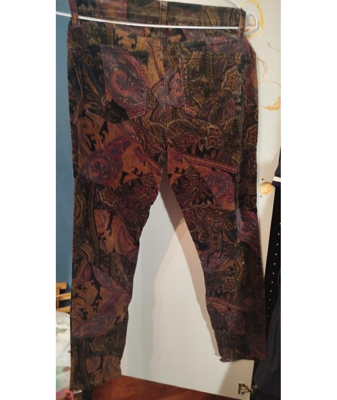 RALPH LAUREN Мульти бархатные прямые брюки, фото 2