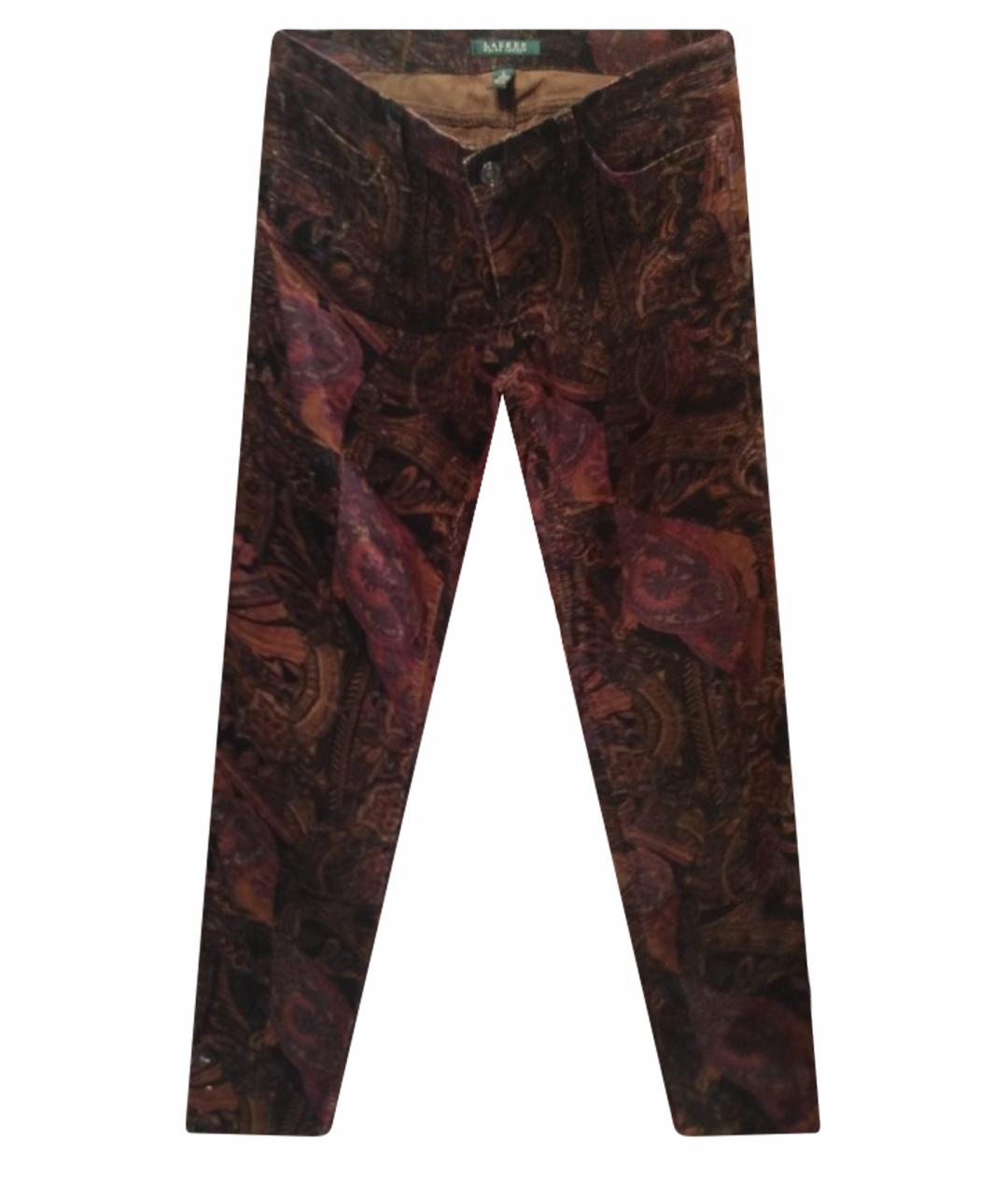 RALPH LAUREN Мульти бархатные прямые брюки, фото 1