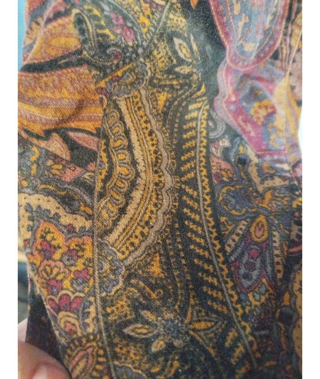 RALPH LAUREN Мульти бархатные прямые брюки, фото 7