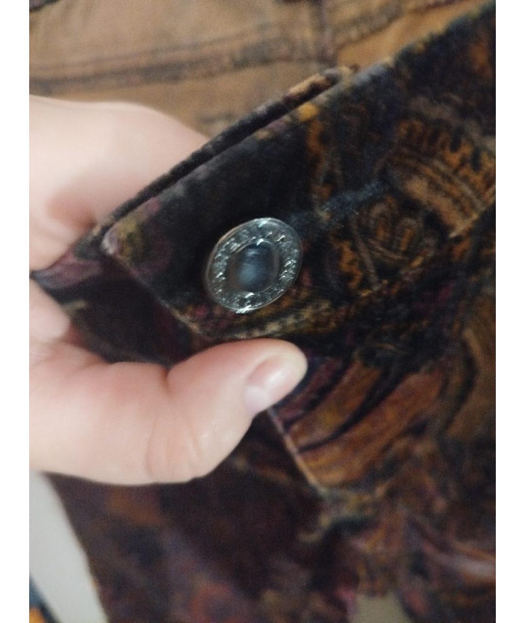 RALPH LAUREN Мульти бархатные прямые брюки, фото 5