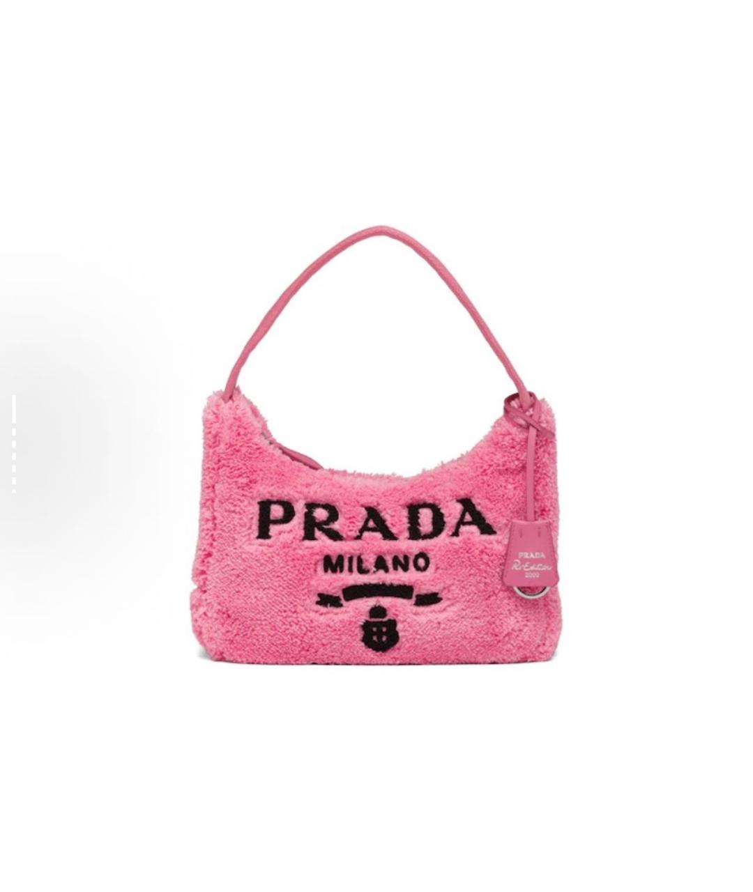 PRADA Розовая меховая сумка с короткими ручками, фото 6
