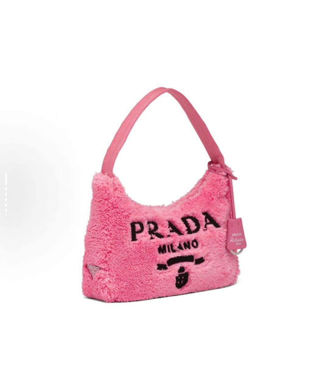 PRADA Розовая меховая сумка с короткими ручками, фото 2
