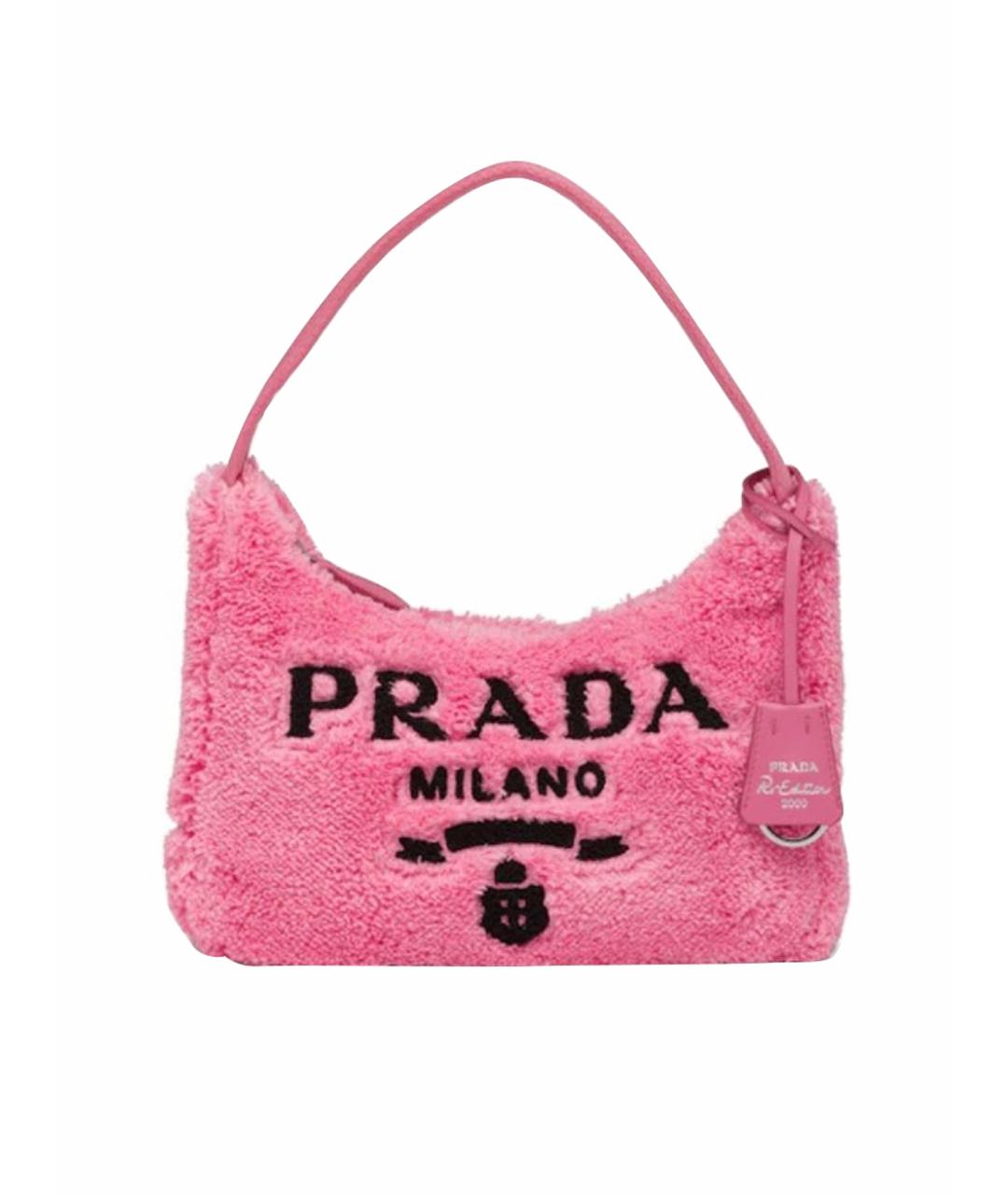 PRADA Розовая меховая сумка с короткими ручками, фото 1