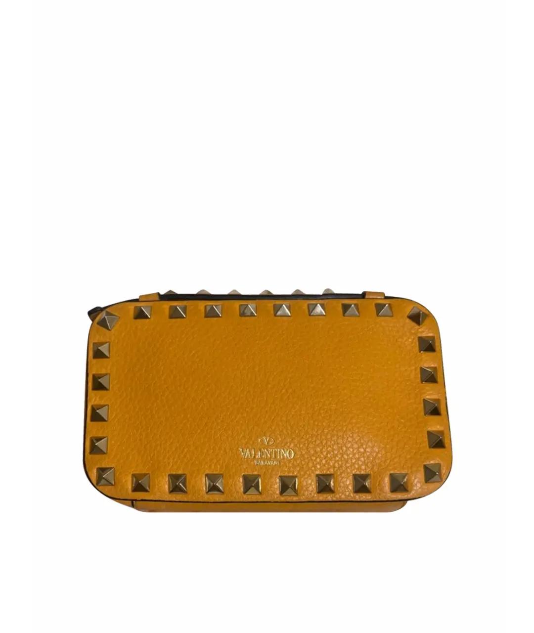 VALENTINO Оранжевая кожаная сумка через плечо, фото 1