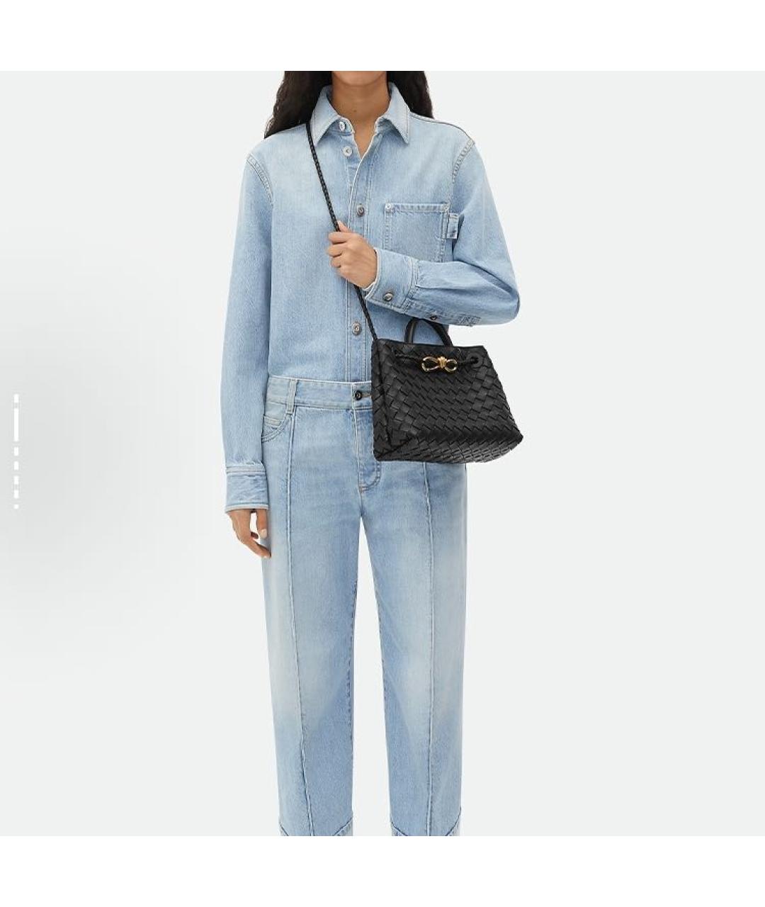 BOTTEGA VENETA Черная кожаная сумка через плечо, фото 5