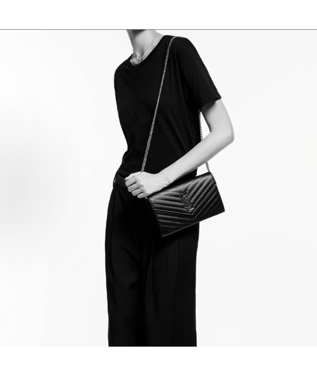 SAINT LAURENT Розовая кожаная сумка на плечо, фото 4