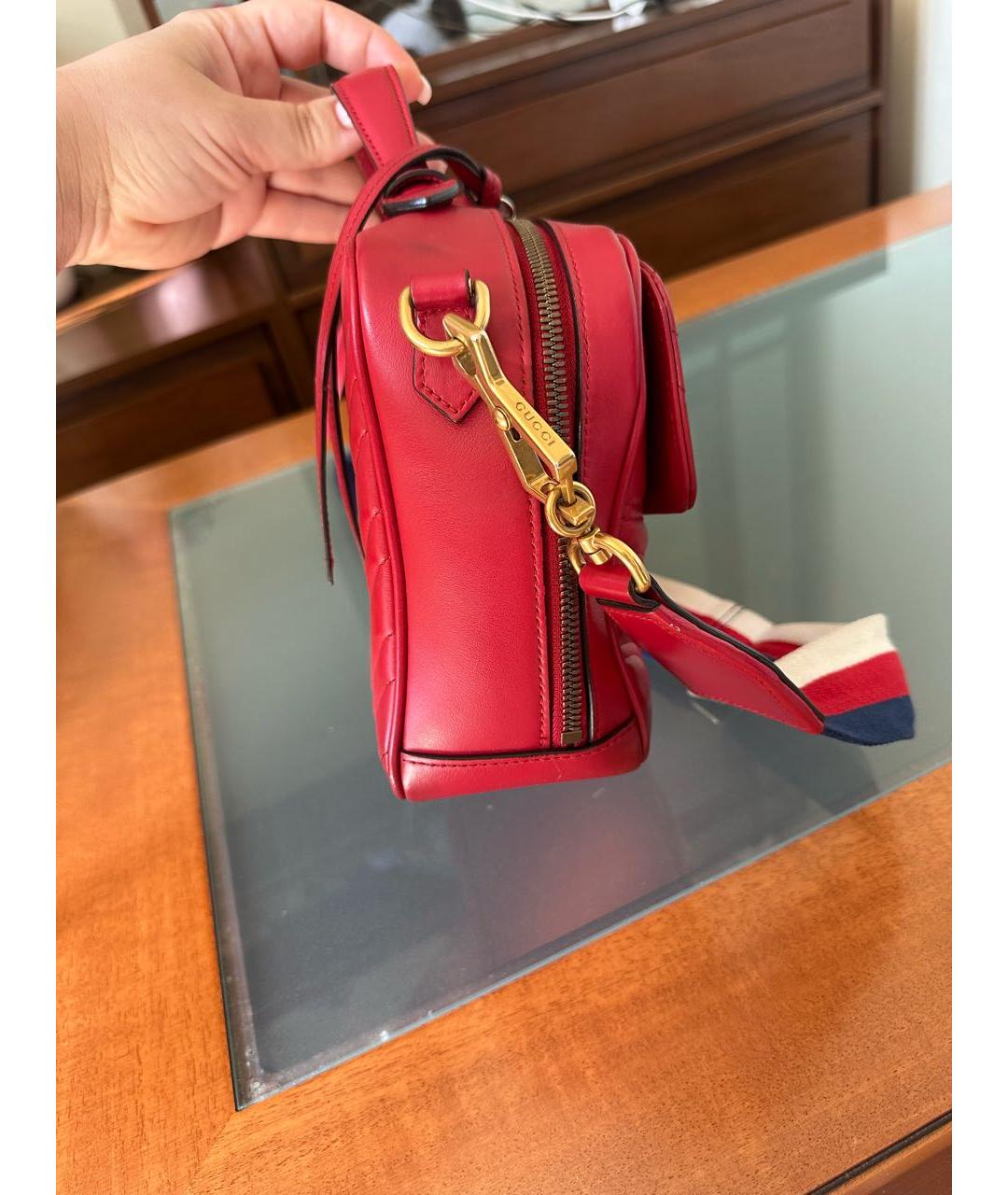 GUCCI Красная кожаная сумка с короткими ручками, фото 5