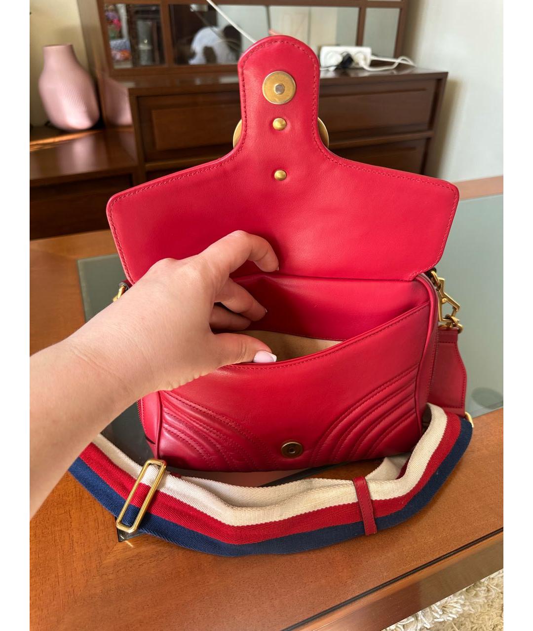 GUCCI Красная кожаная сумка с короткими ручками, фото 7