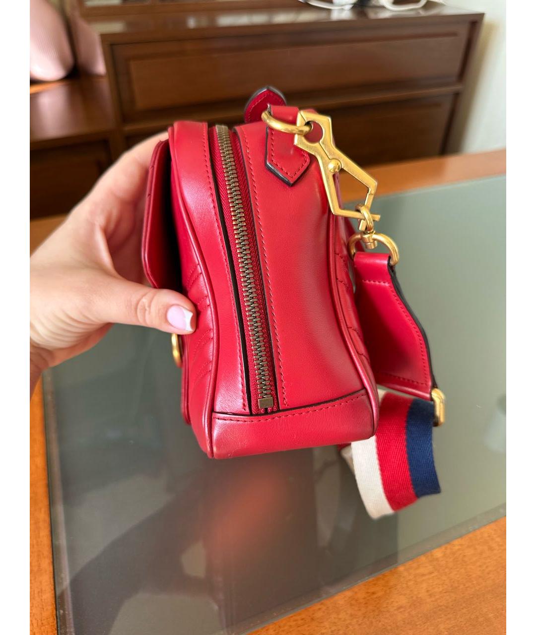 GUCCI Красная кожаная сумка с короткими ручками, фото 4