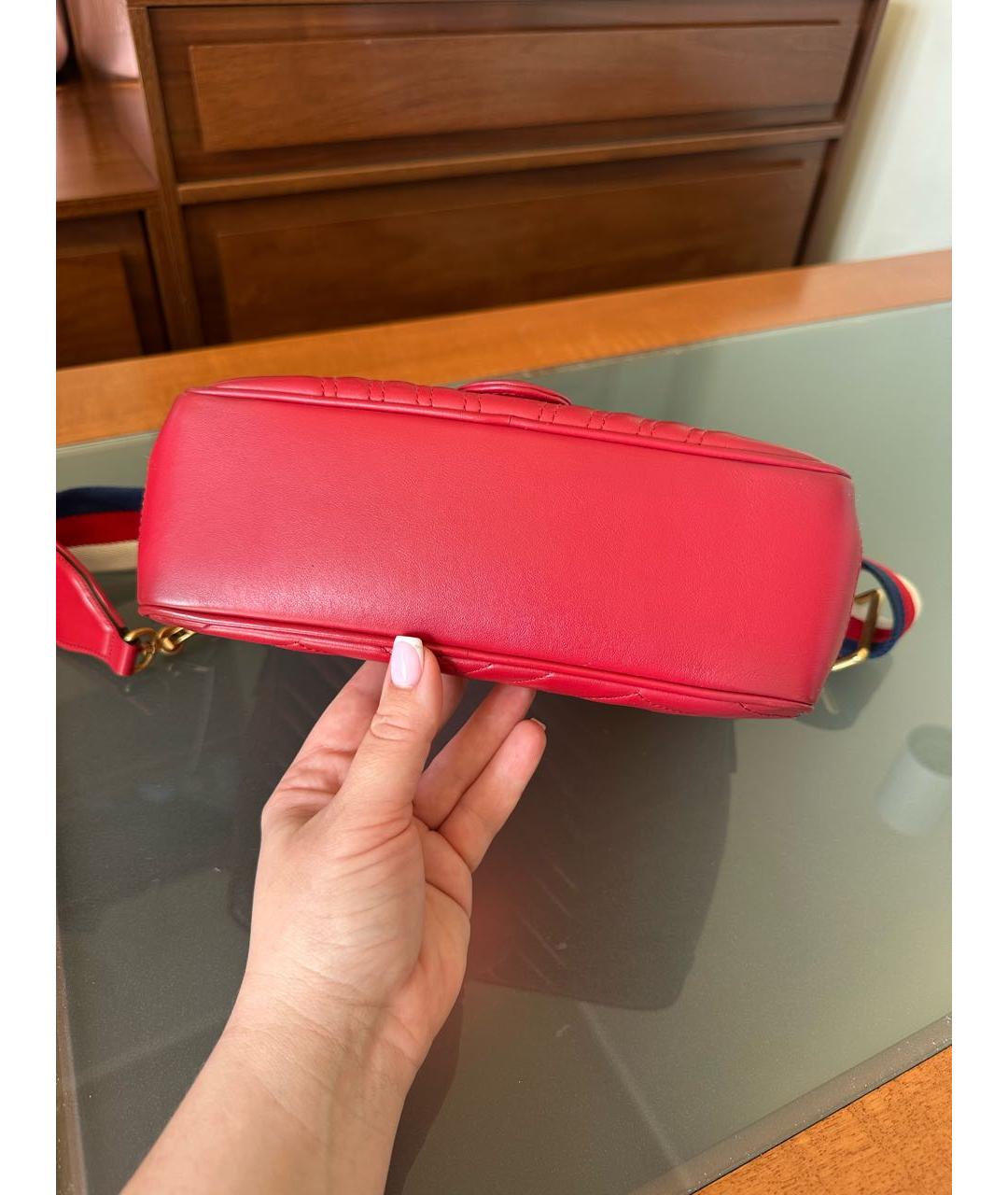 GUCCI Красная кожаная сумка с короткими ручками, фото 2
