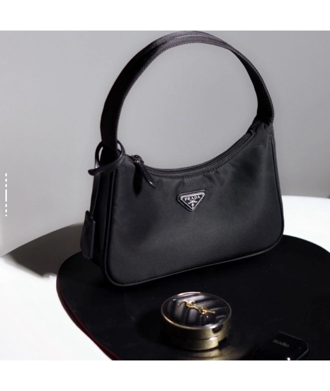 PRADA Черная кожаная сумка с короткими ручками, фото 5