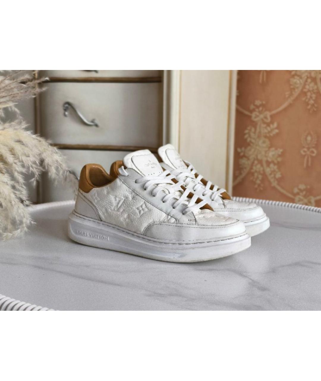 LOUIS VUITTON Белые кожаные кеды, фото 7
