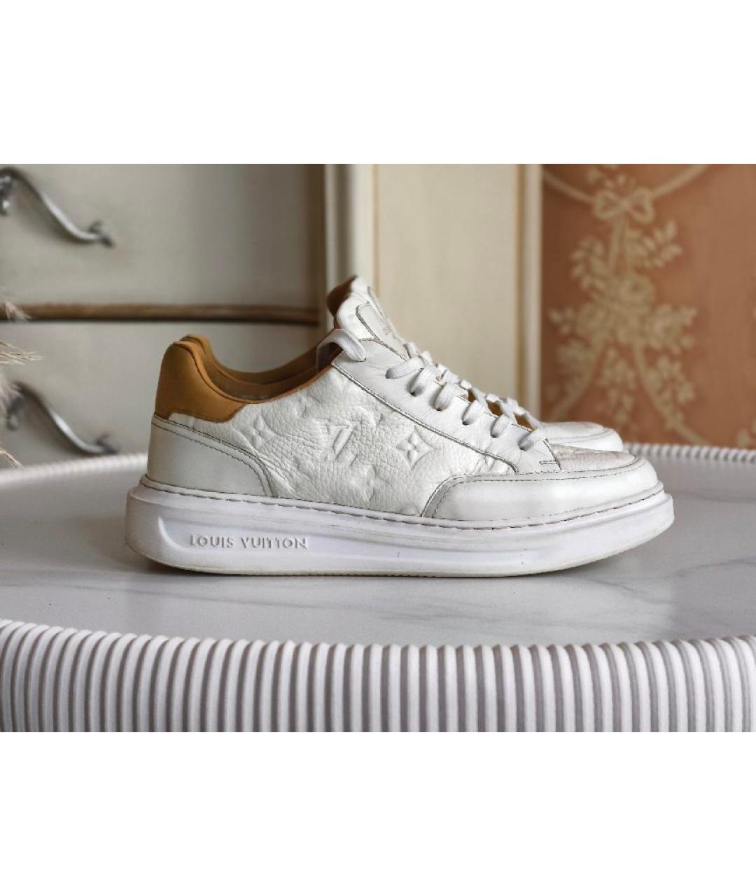 LOUIS VUITTON Белые кожаные кеды, фото 10