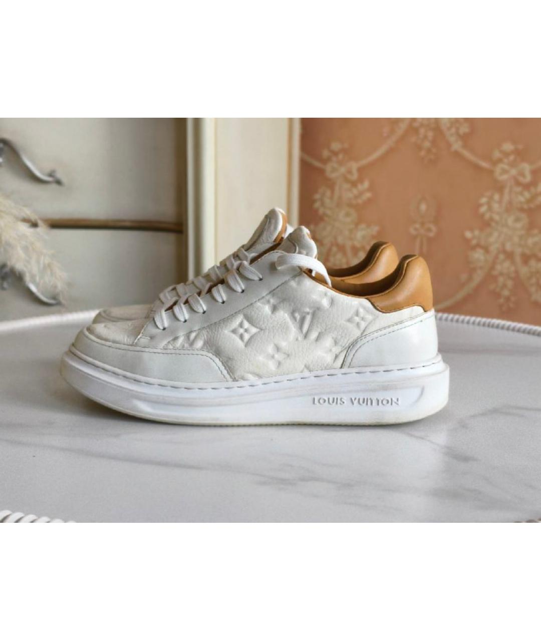 LOUIS VUITTON Белые кожаные кеды, фото 9