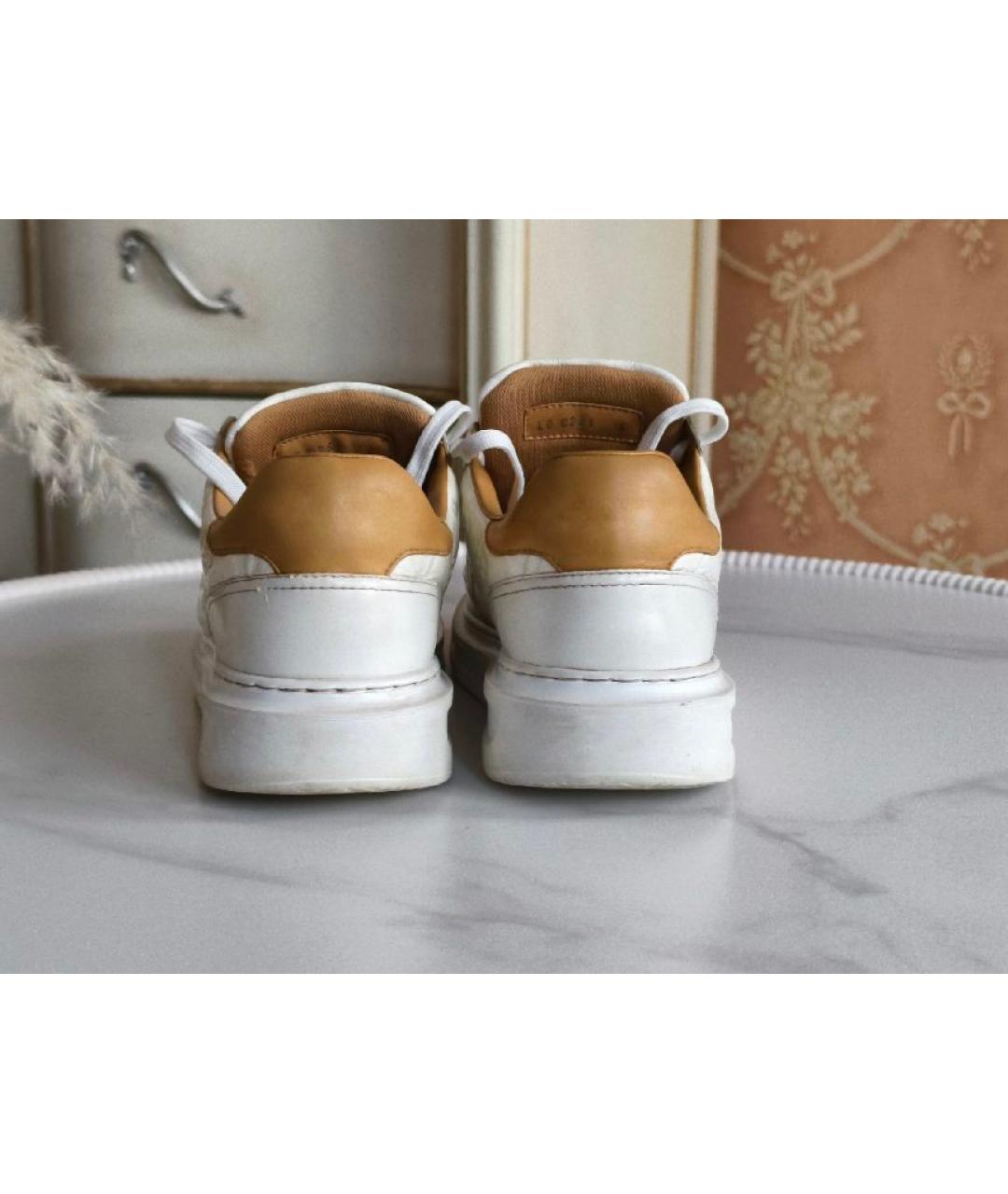 LOUIS VUITTON Белые кожаные кеды, фото 4