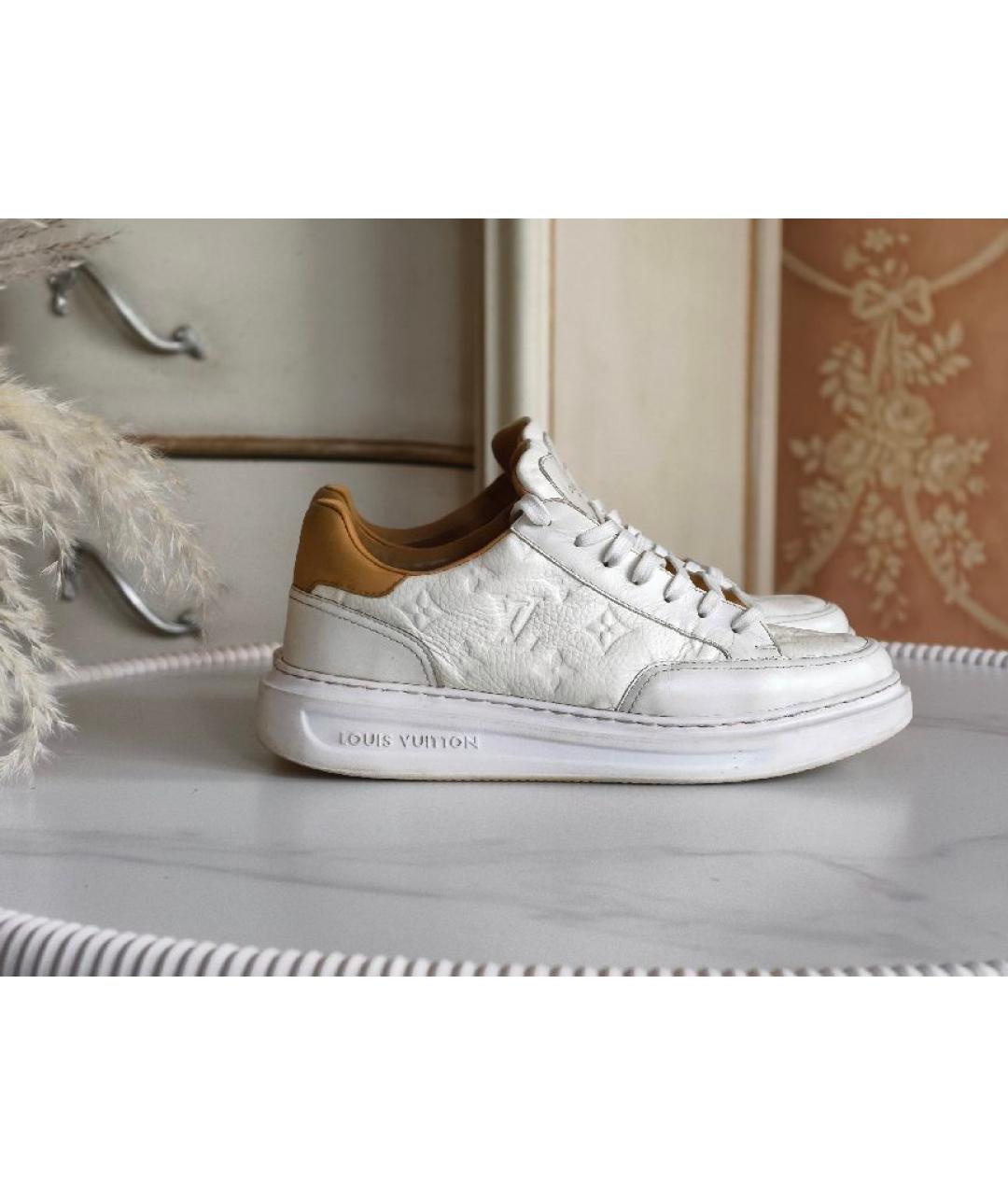 LOUIS VUITTON Белые кожаные кеды, фото 8