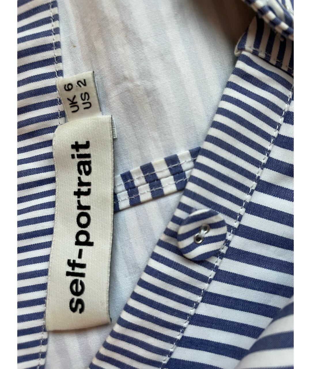 SELF-PORTRAIT Голубая хлопковая рубашка, фото 2