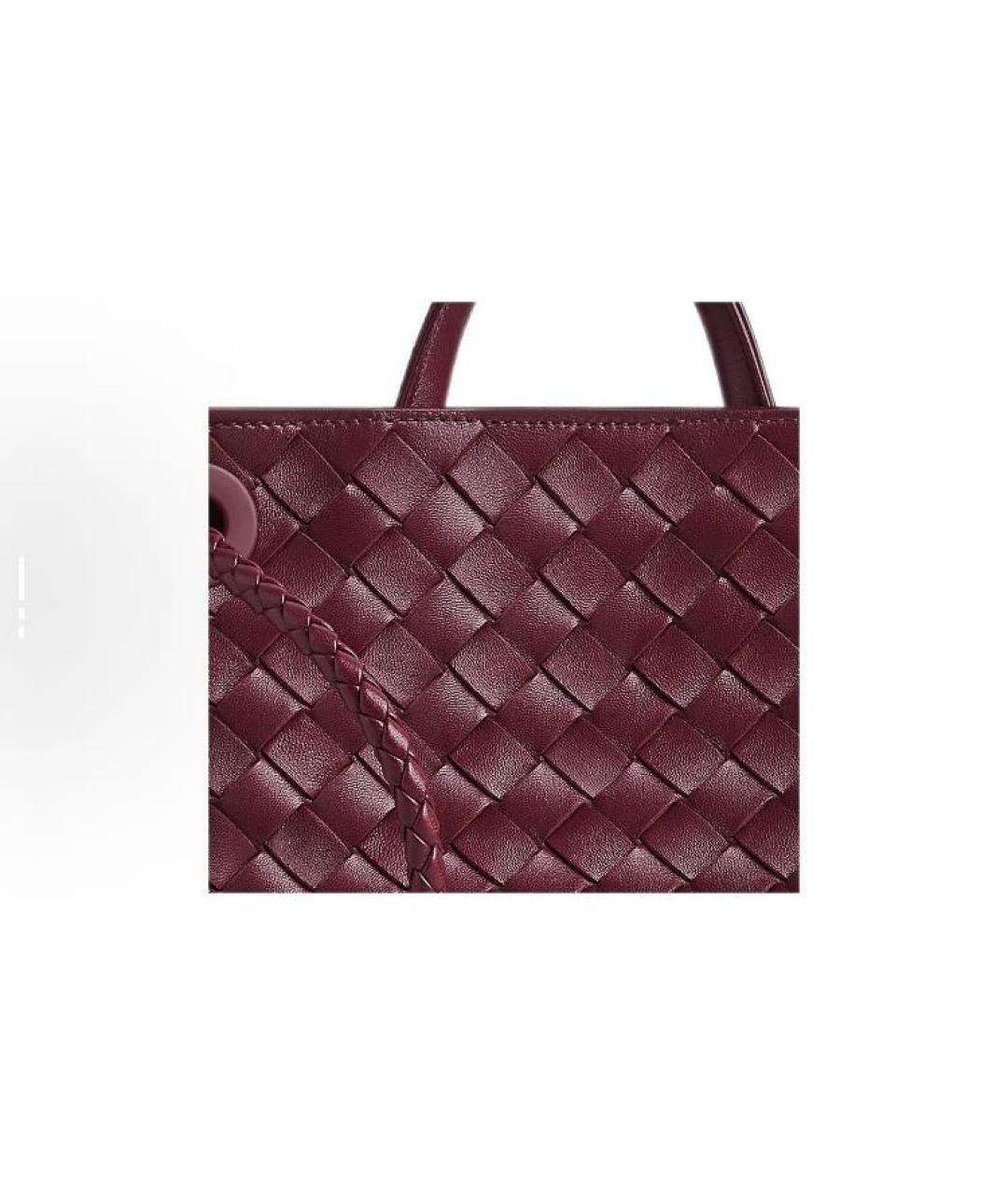 BOTTEGA VENETA Бордовая кожаная сумка тоут, фото 5