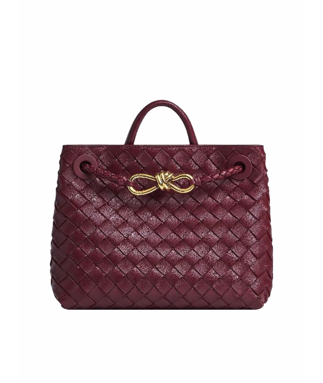 BOTTEGA VENETA Бордовая кожаная сумка тоут, фото 1