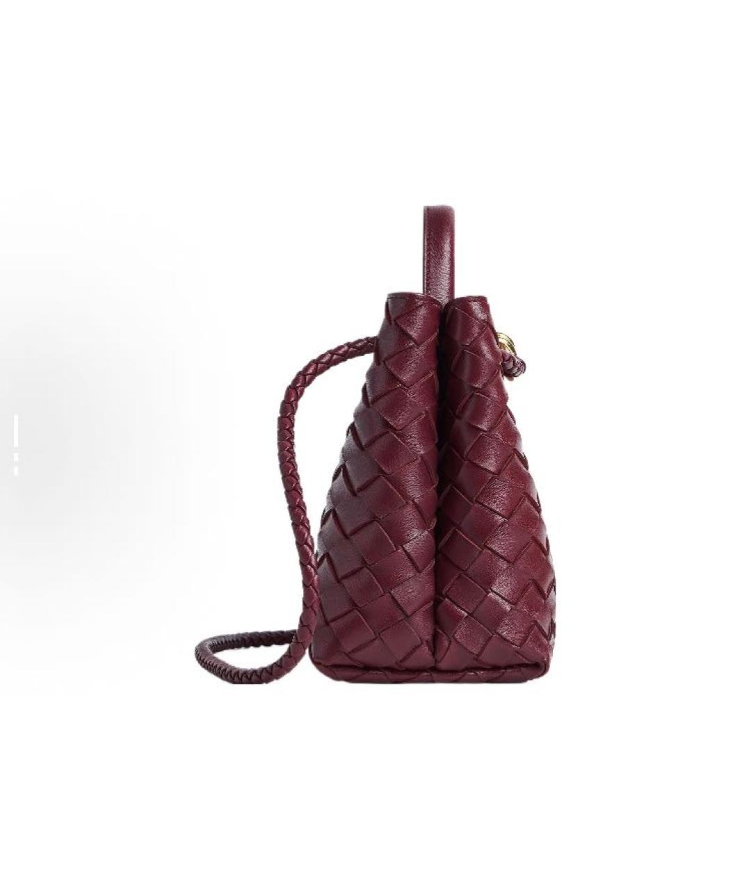 BOTTEGA VENETA Бордовая кожаная сумка тоут, фото 2