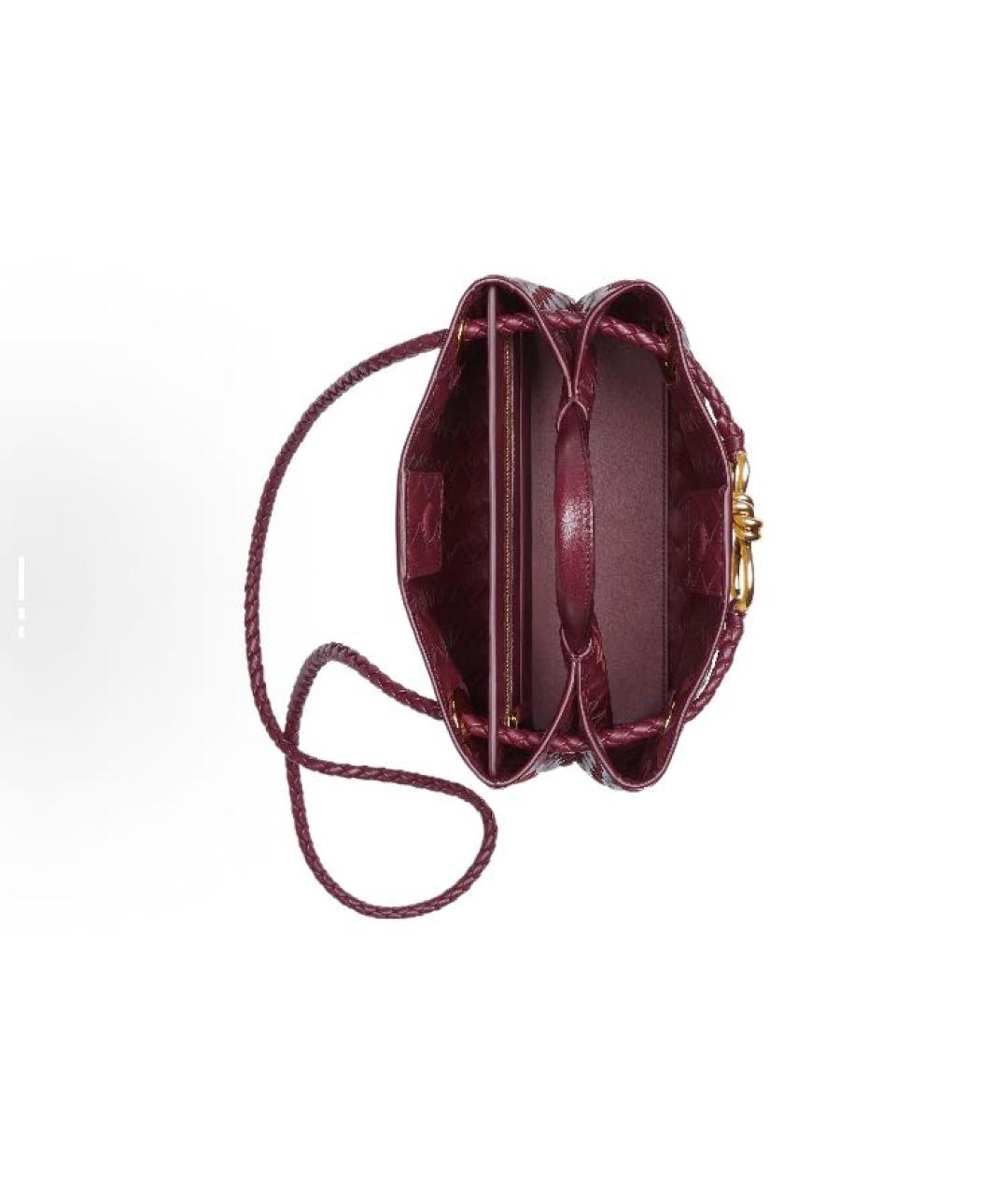 BOTTEGA VENETA Бордовая кожаная сумка тоут, фото 4