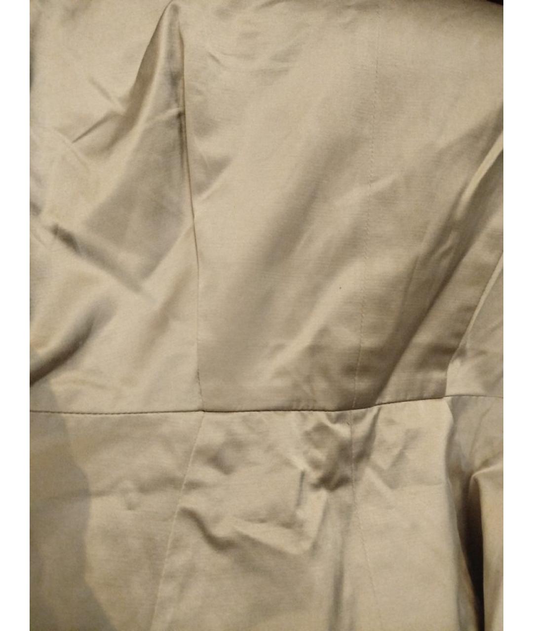 Tara Jarmon Бежевое хлопко-эластановое коктейльное платье, фото 4