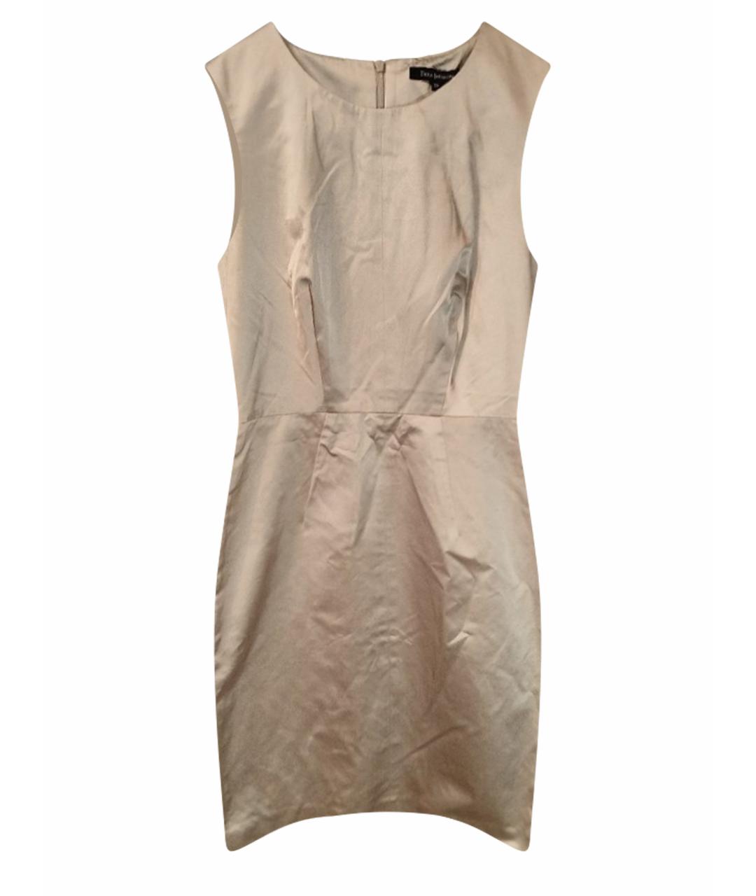 Tara Jarmon Бежевое хлопко-эластановое коктейльное платье, фото 1