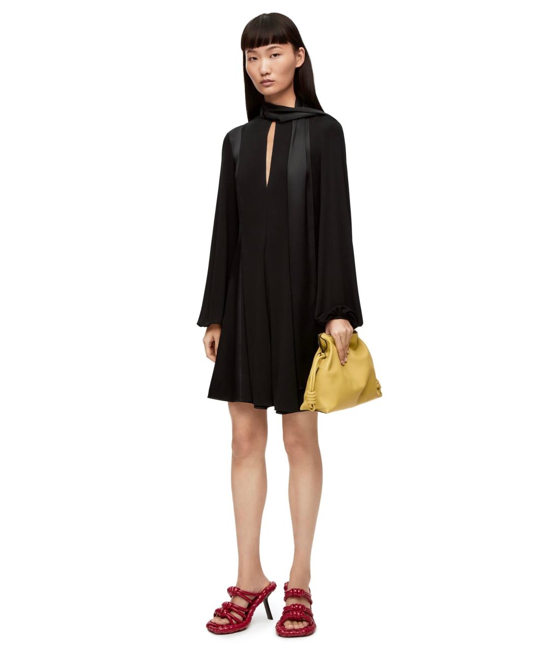 LOEWE Черное вискозное вечернее платье, фото 3