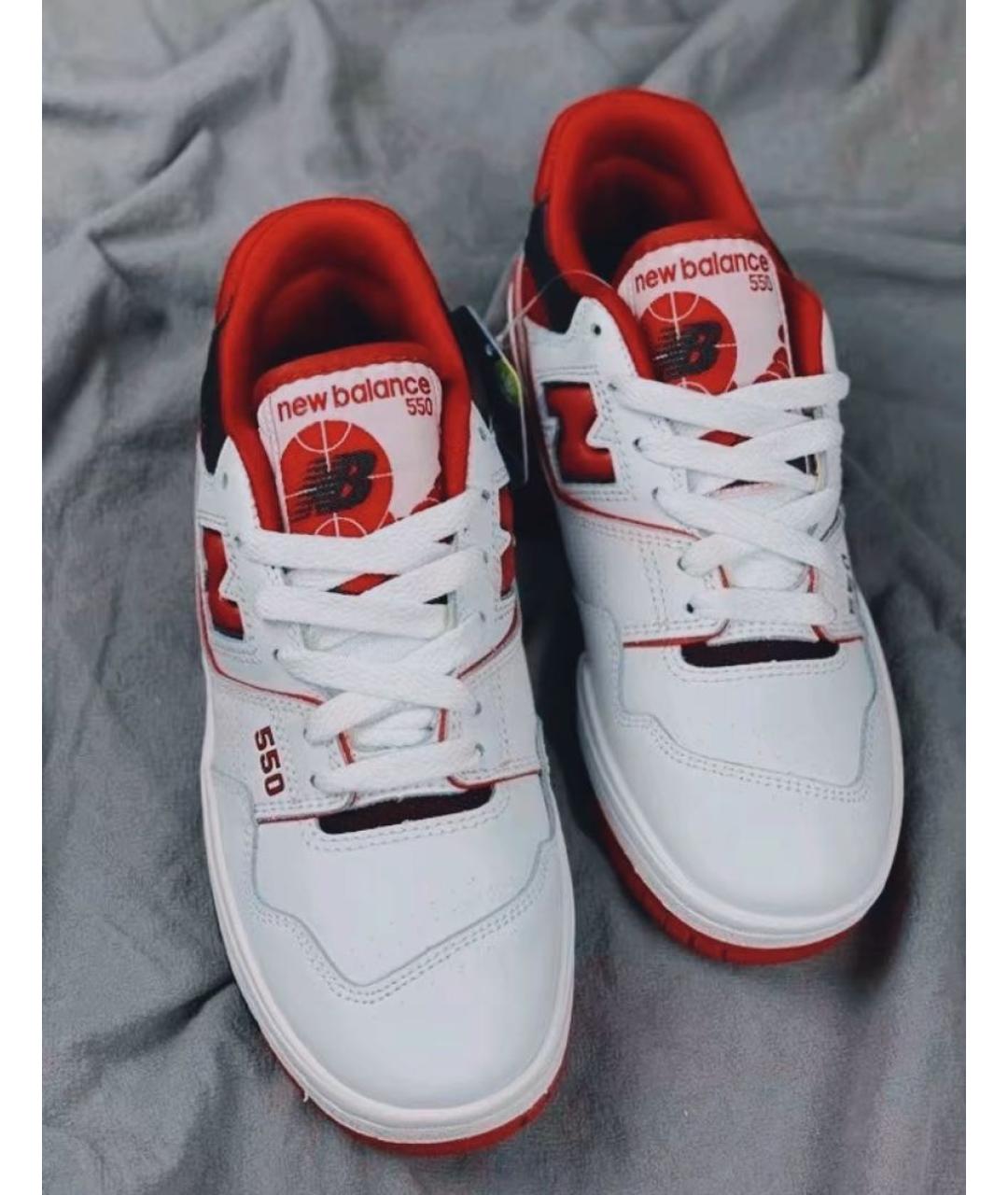 NEW BALANCE Красные кожаные низкие кроссовки / кеды, фото 6