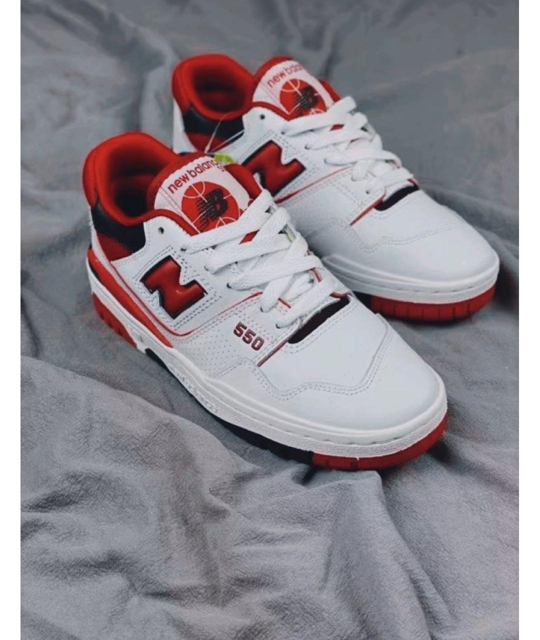 NEW BALANCE Красные кожаные низкие кроссовки / кеды, фото 5