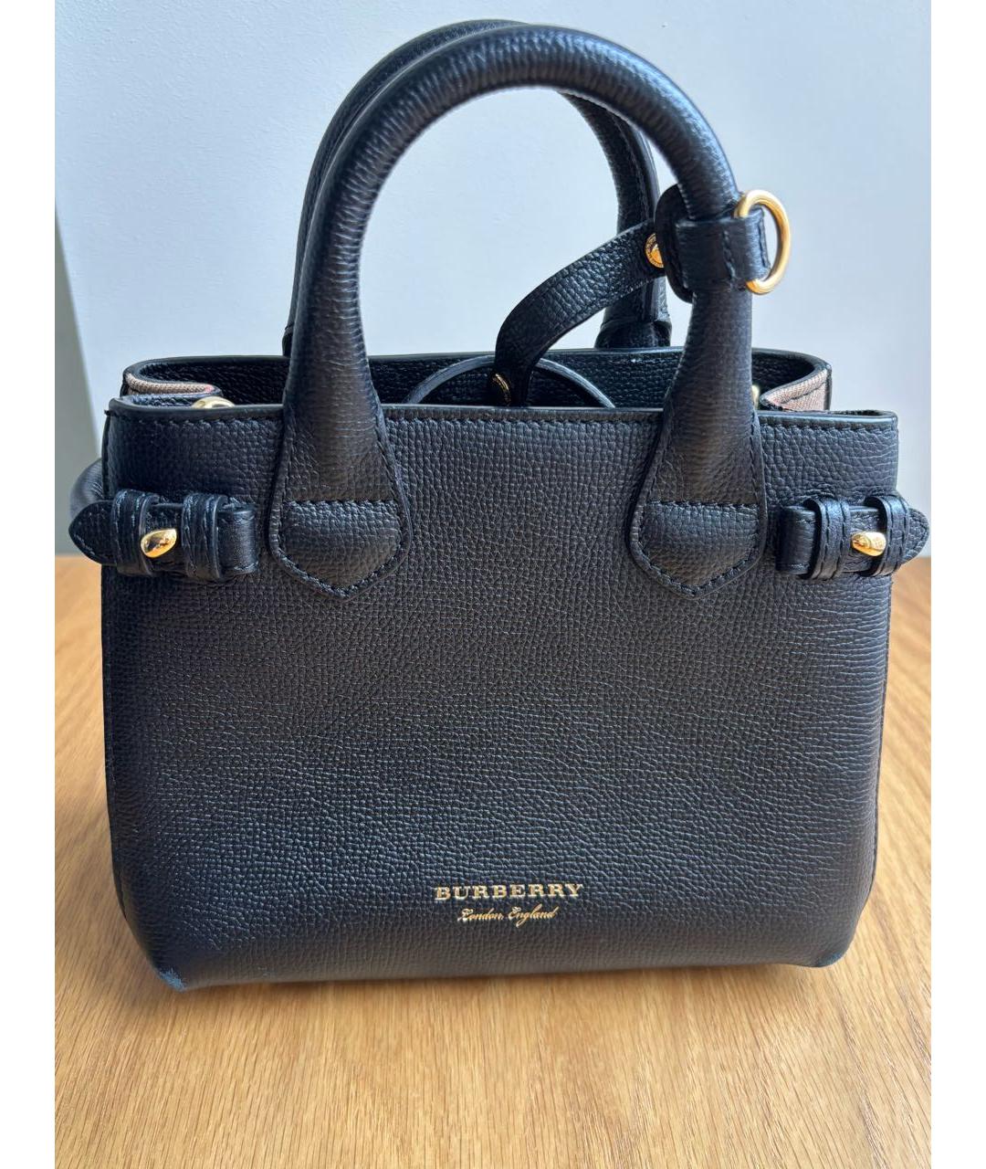 BURBERRY Черная кожаная сумка через плечо, фото 8