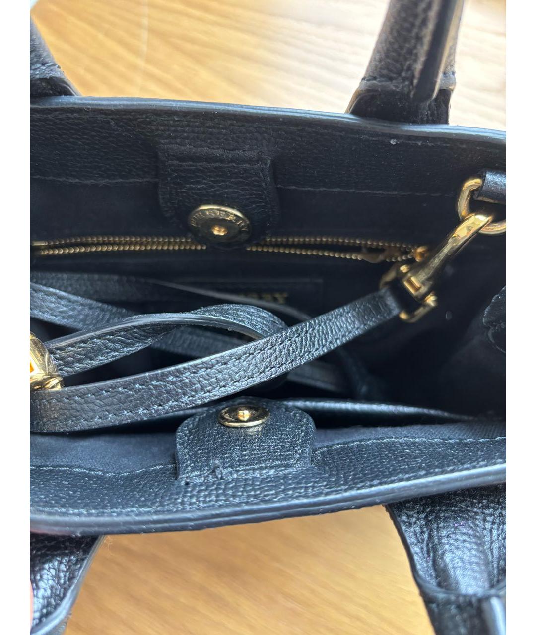 BURBERRY Черная кожаная сумка через плечо, фото 4