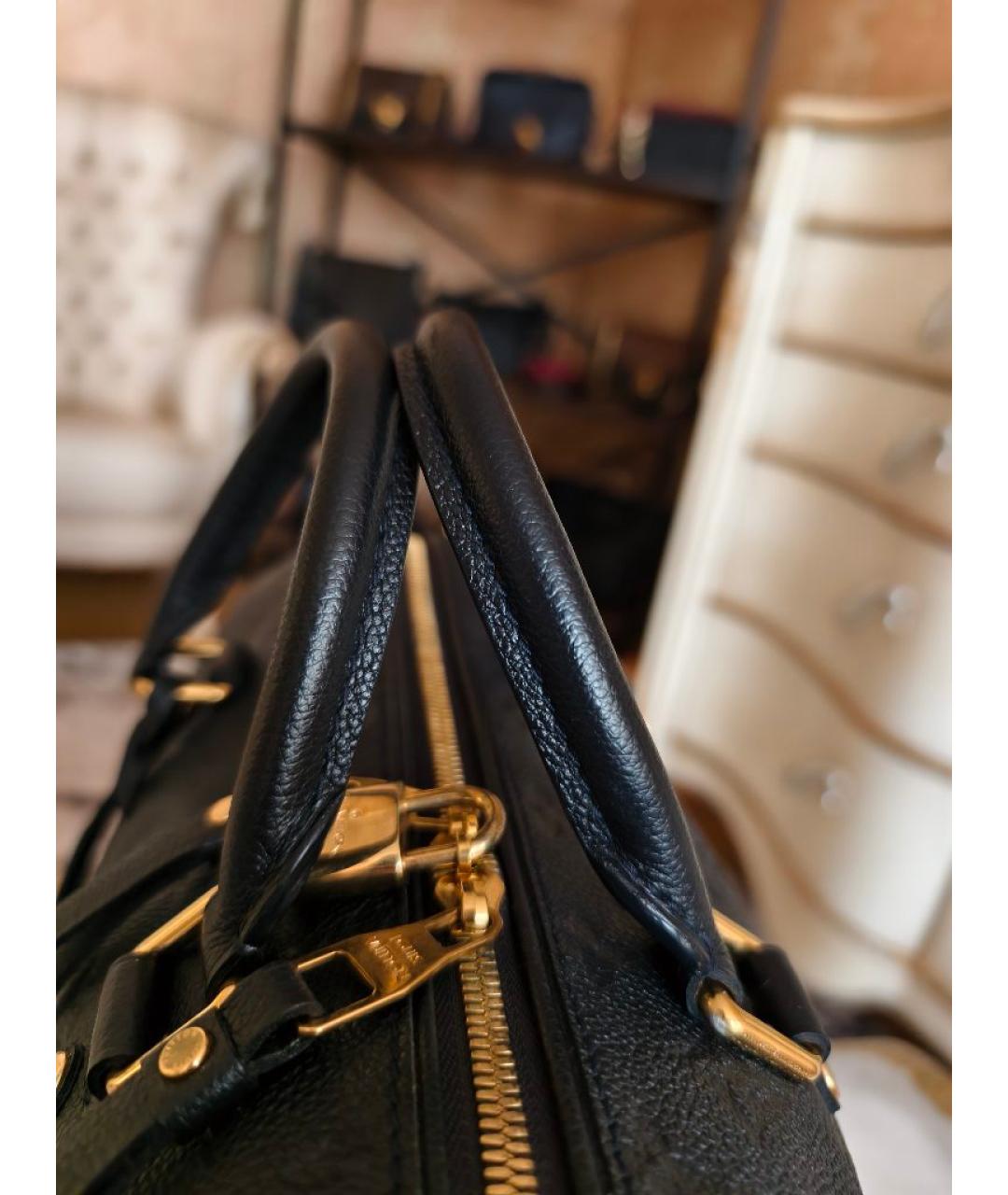 LOUIS VUITTON Темно-синяя кожаная сумка с короткими ручками, фото 7