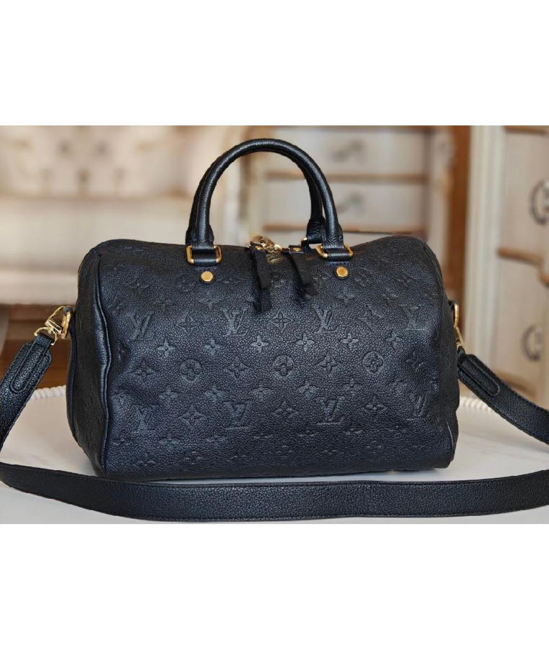 LOUIS VUITTON Темно-синяя кожаная сумка с короткими ручками, фото 2