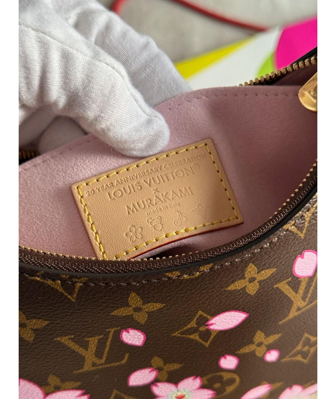 LOUIS VUITTON Коричневая кожаная сумка с короткими ручками, фото 6