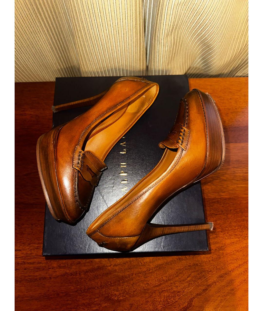 RALPH LAUREN Коричневые кожаные туфли, фото 5