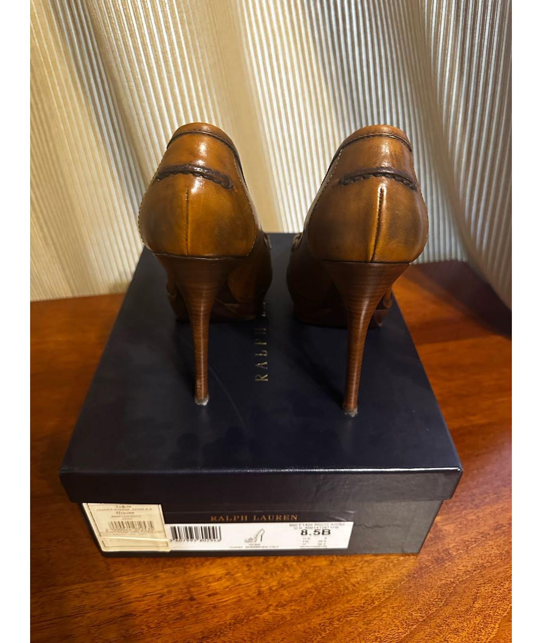 RALPH LAUREN Коричневые кожаные туфли, фото 4