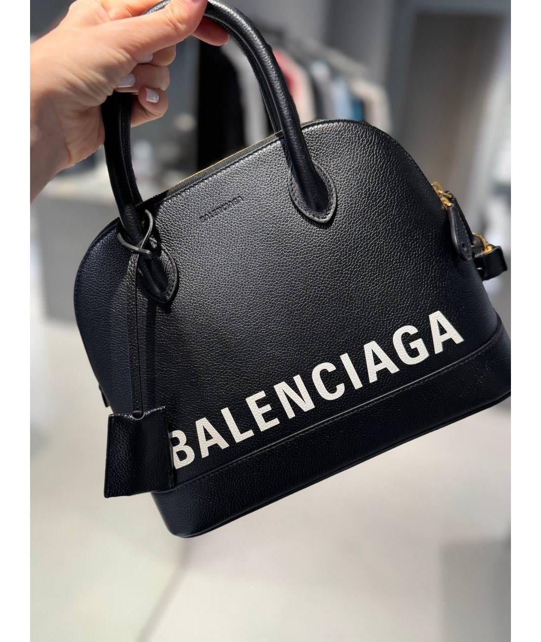 BALENCIAGA Черная кожаная сумка с короткими ручками, фото 4