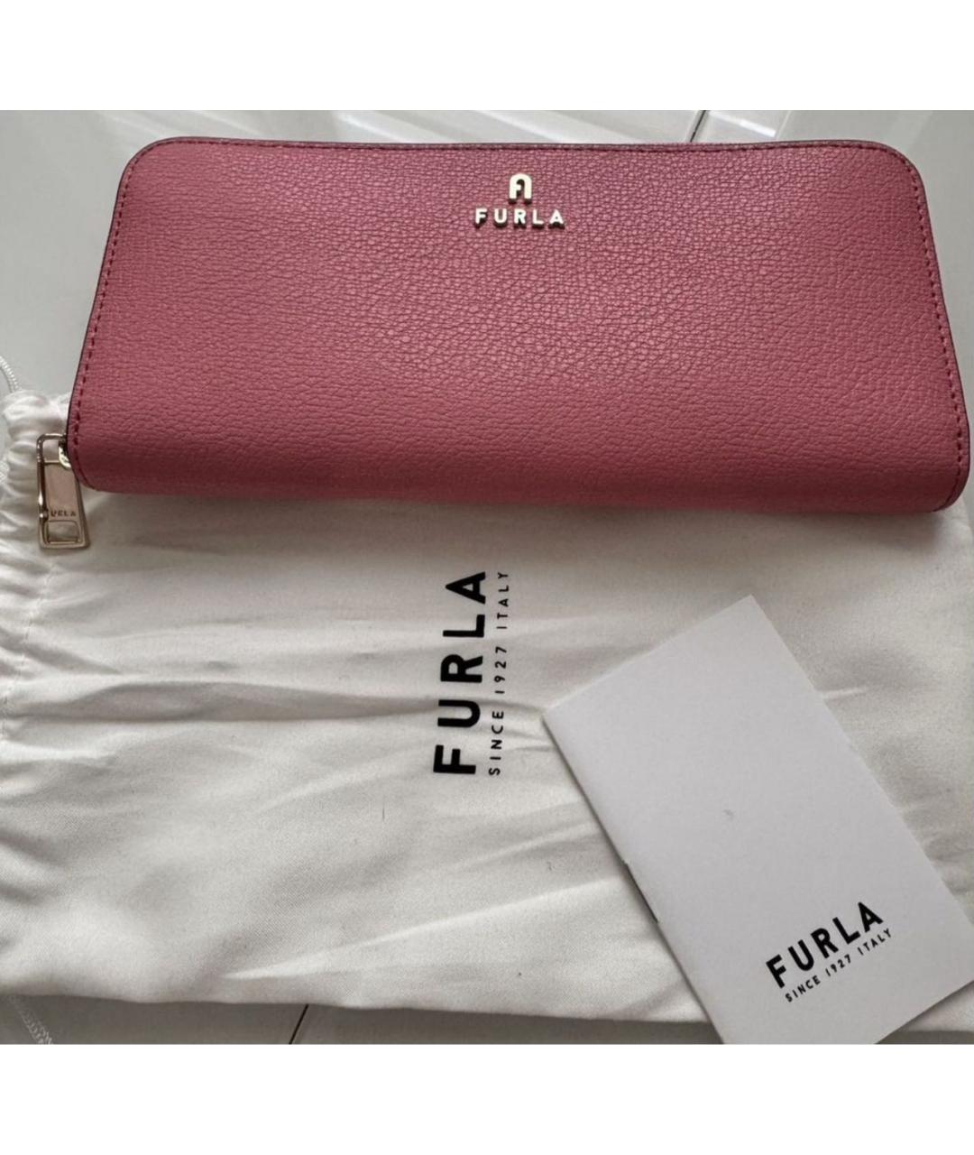 FURLA Коралловый кожаный кошелек, фото 4
