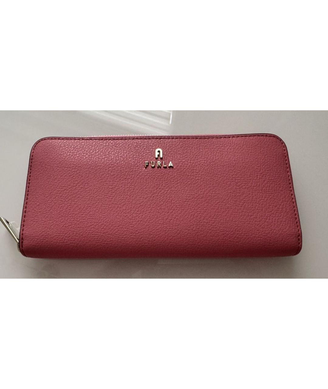 FURLA Коралловый кожаный кошелек, фото 5